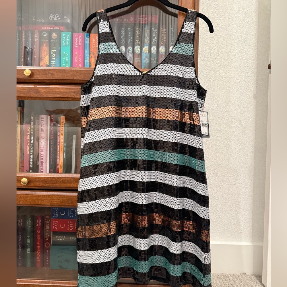 NWT Volcom Multicolor Striped Sequin Dress